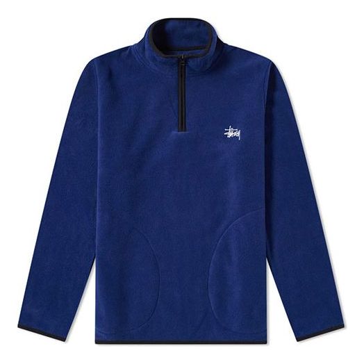 Stussy Unisex Polar Fleece Sweatshirt Blue 46895314
