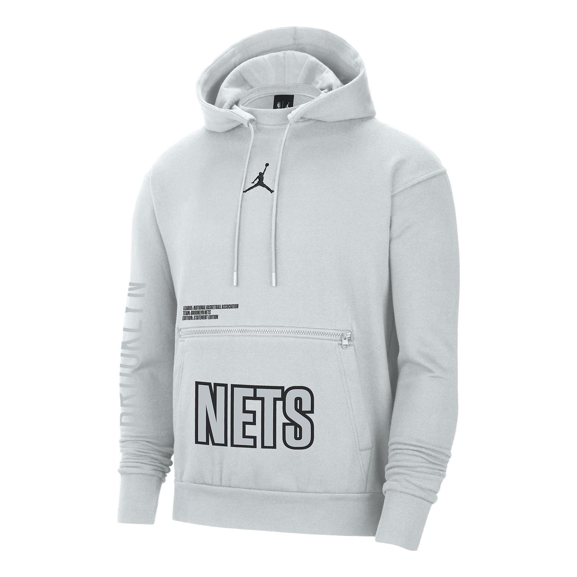 Air Jordan NBA Fleece Pullover Hoodie Brooklyn Nets Courtside Statement Edition 'Pure Platinum' DR6997-043
