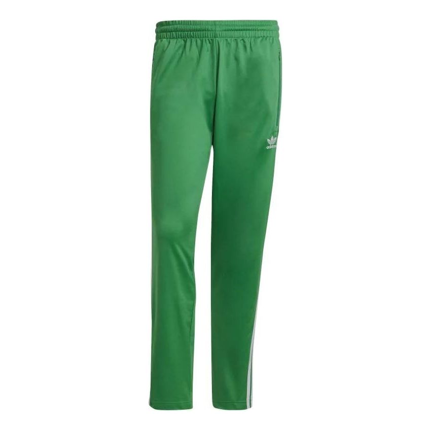 Men's adidas originals Contrasting Colors Stripe Logo Elastic Waistband Straight Sports Pants/Trousers/Joggers Green GN3520