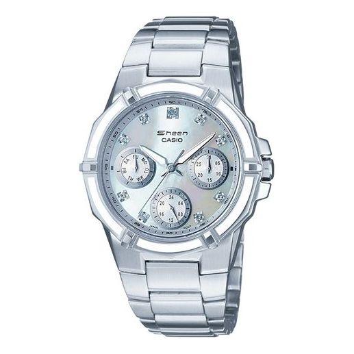CASIO SHEEN Waterproof Stainless Steel Strap White Analog SHN-3015DP-7ADF