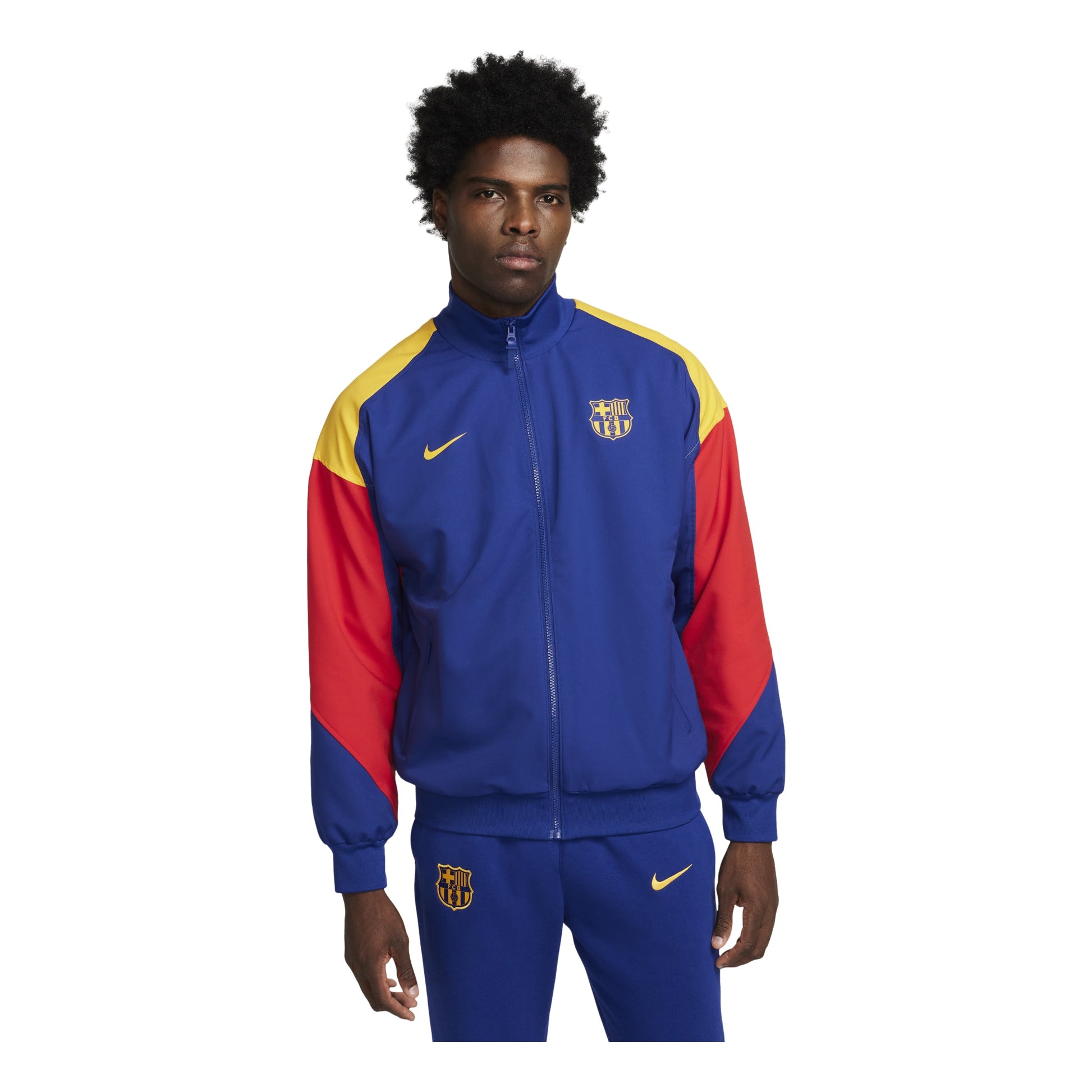 Nike Dri-FIT FC Barcelona Strike Soccer Track Jacket 'Royal Blue Red Gold' FJ5427-455