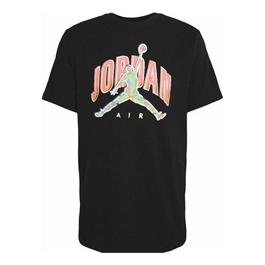 Air Jordan Causual Sports Logo Printing Round Collar Male Black CZ8383-010