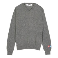 COMME des GARCONS PLAY FW25 x Invader Double Pixel Heart Knitwear 'Grey' AZ-N086-051-3