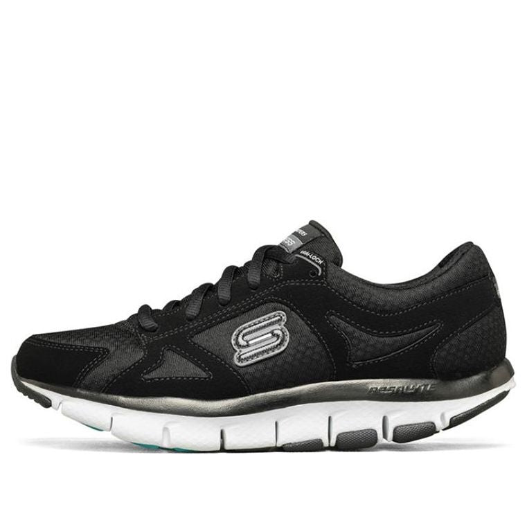 (WMNS) Skechers Liv Running Shoes Black/White 12473-BKW
