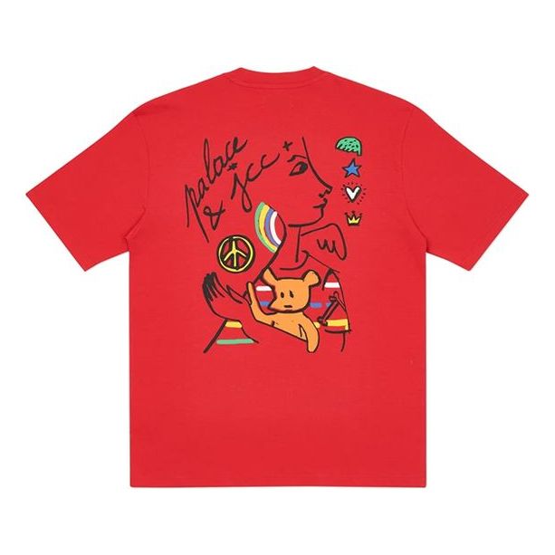 Men's PALACE JCDC2 Back Printing Short Sleeve Red PAL-SS20-040
