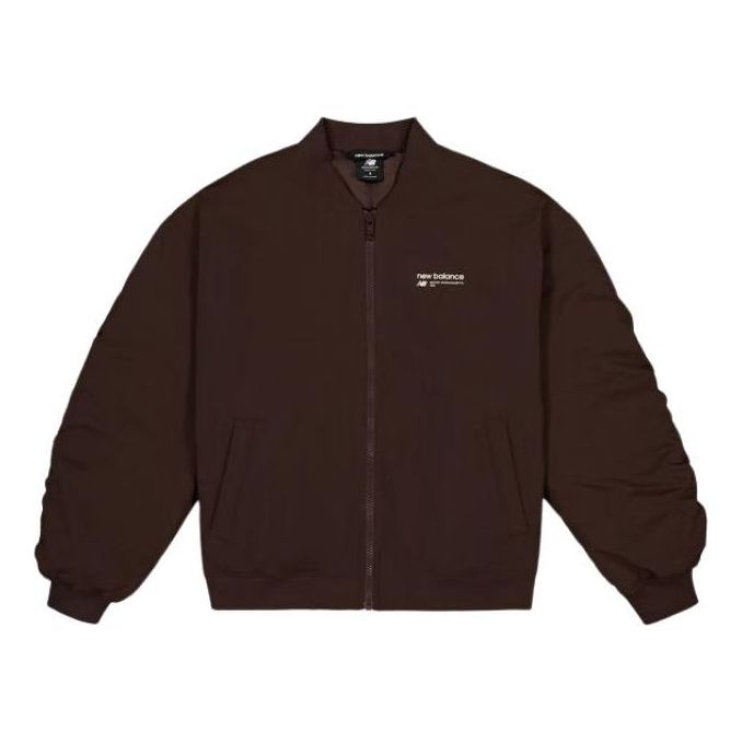 (WMNS) New Balance Linear Heritage Woven Bomber Jacket Asia Sizing 'Black Coffee' WJ33507-KCF