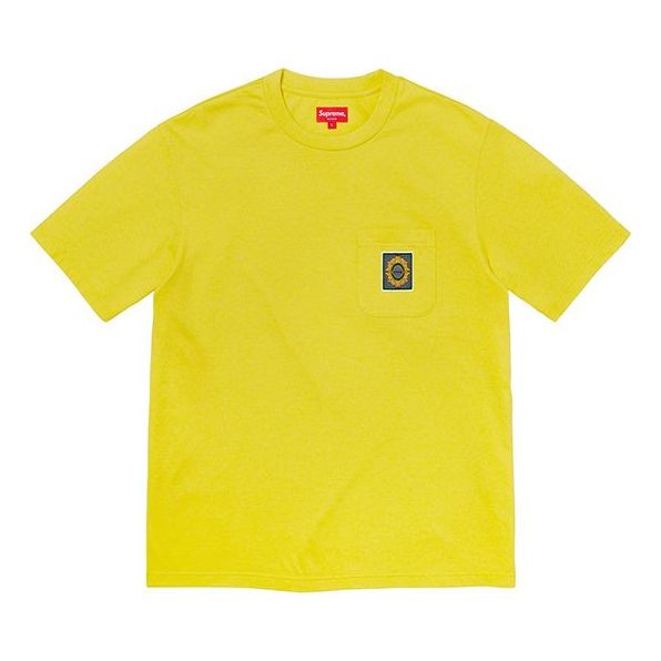 Supreme FW19 Week 10 Crest Label Pocket Mustard Tee SUP-FW19-950