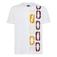 Men's FENDI SS21 Printing Cotton Short Sleeve White FY0894ADVJF0QA0
