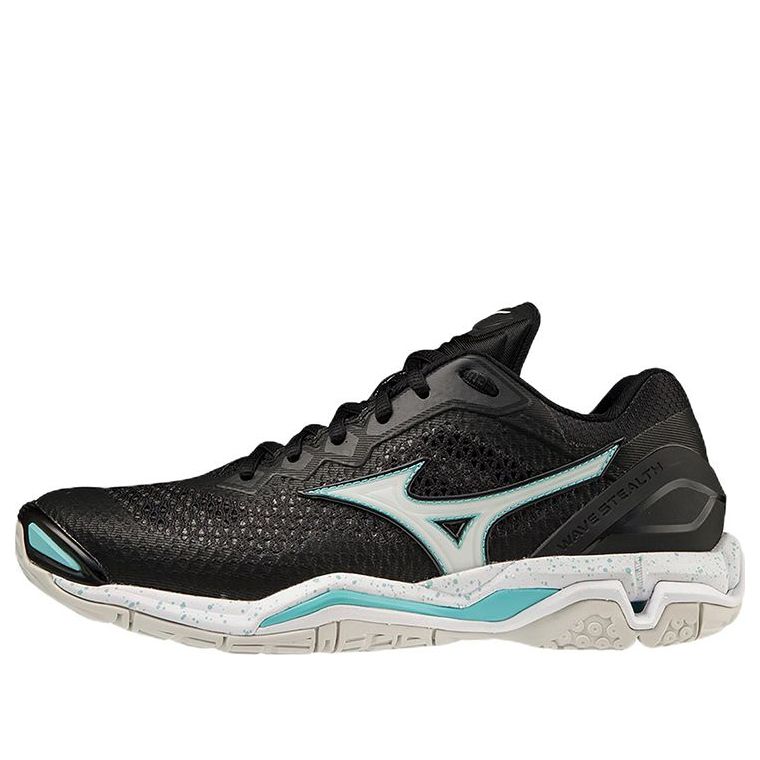 Mizuno Wave Stealth 5 Low Tops Training Shoe Black White Blue X1GB189805