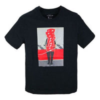 Nike Sportswear Shoe Printing Round Neck Casual Sports Short Sleeve Black BQ0069-010