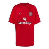 Balenciaga Soccer T-shirt Oversized 'Red White' 641666TJV056540