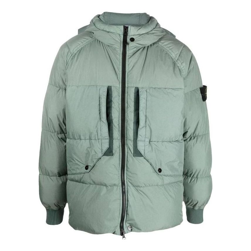 STONE ISLAND Crinkle Reps Hooded Down Jacket 'Sage' 791540723-V0055