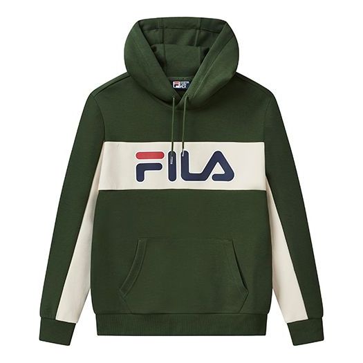 Men's FILA Alphabet Printing Contrasting Colors Sports Dark Olive Green F11M018297G-GN