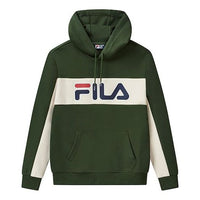 Men's FILA Alphabet Printing Contrasting Colors Sports Dark Olive Green F11M018297G-GN