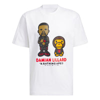 adidas x BAPE Dame 9 Graphic T-shirt Asia Sizing 'White' JF1155