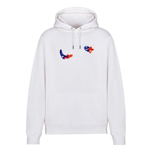 Men's DIOR x KENNY FW21 Crossover Logo Pattern Loose White 193J688B0531-C084