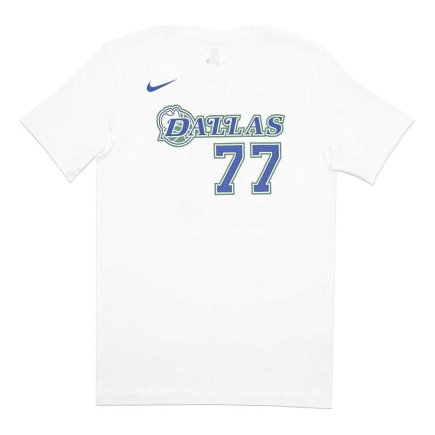 Men's Nike Alphabet Numeric Printing Round Neck Short Sleeve Dallas Mavericks White T-Shirt DA7368-100