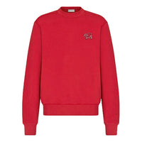 Men's DIOR x Kenny Scharf Crossover SS22 TIGER Printing Round Neck Long Sleeves Red 213J645A0531-C303
