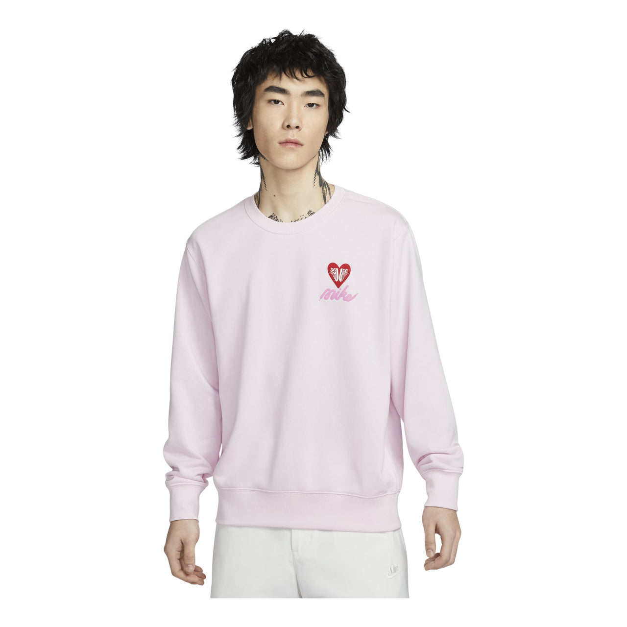 Nike Club French Terry Crew Neck Sweatshirt Asia Sizing 'Pink Foam' IB8233-663