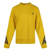 (WMNS) PUMA Classic Tape Sweater 'Yellow Black' 596019-20