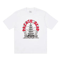PALACE x Slap Magazine Crossover Pagoda Alphabet China Pattern Printing Short Sleeve White T-Shirt P20TS257