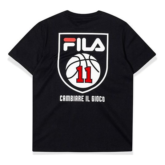 FILA FUSION Athleisure Casual Sports T-Shirt 'Black' T11M032109FBK