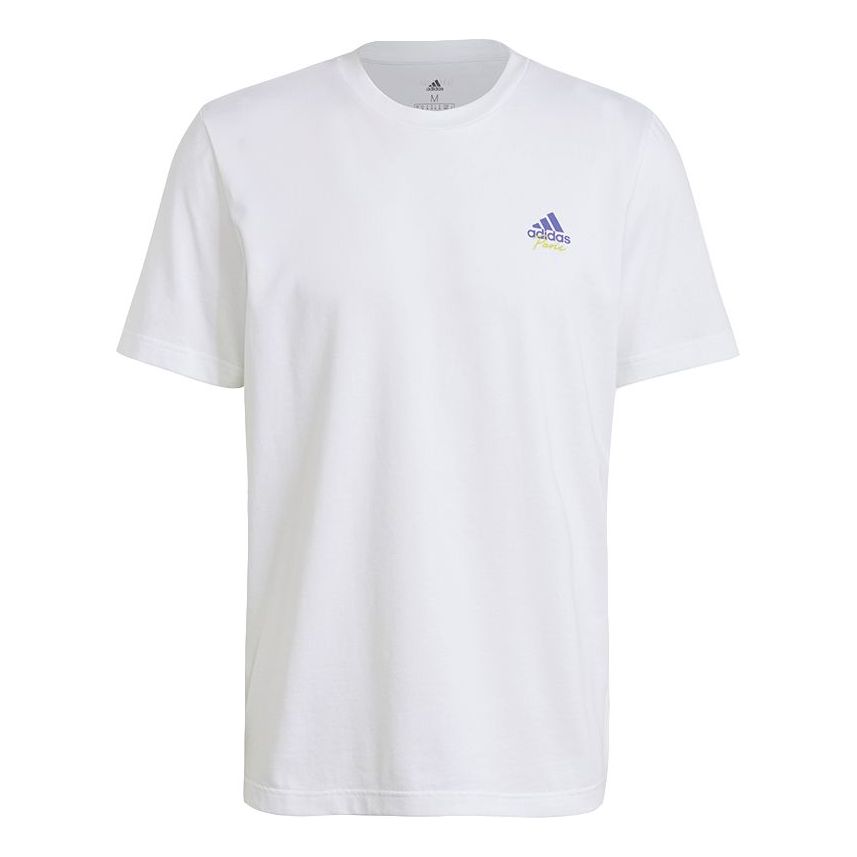 adidas Tennis Sports Back Printing Round Neck Short Sleeve White GN8056