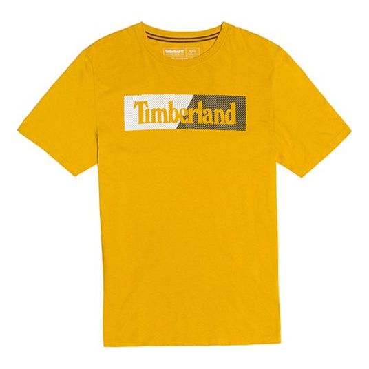 Timberland Casual Loose Round Neck Printing Short Sleeve Couple Style Yellow A2EM6-311