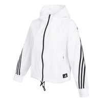 (WMNS) adidas Sportswear Future Icons Woven Windbreaker Asia Sizing 'White Black' HE4177