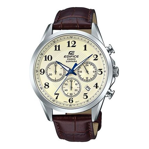 CASIO Edifice Men's Waterproof With Sapphire White/Black/ Sapphire Crystal Mens Brown Analog EFB-650L-7AVUPR