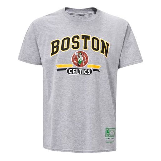 Mitchell & Ness NBA Series Boston Celtics Printing Short Sleeve Couple Style light grey MN13S29-BOS-GARY