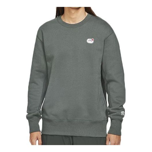 Nike Airmoji Series Sportswear logo Casual Pullover Round Neck Gray CZ2360-070