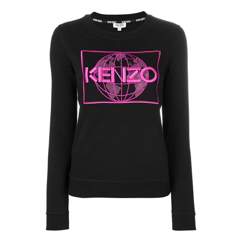 (WMNS) KENZO Printing Pattern Long Sleeves Hoodie Black F762SW878952-99