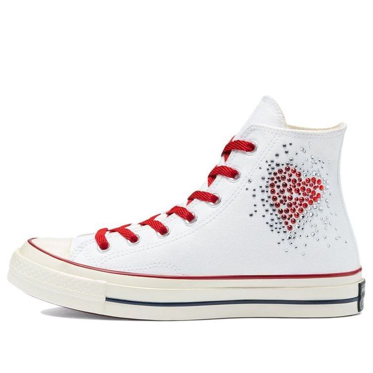 Converse Chuck Taylor All Star 1970s Rhinestone Heart High-Top Sneakers White/Red A02103C