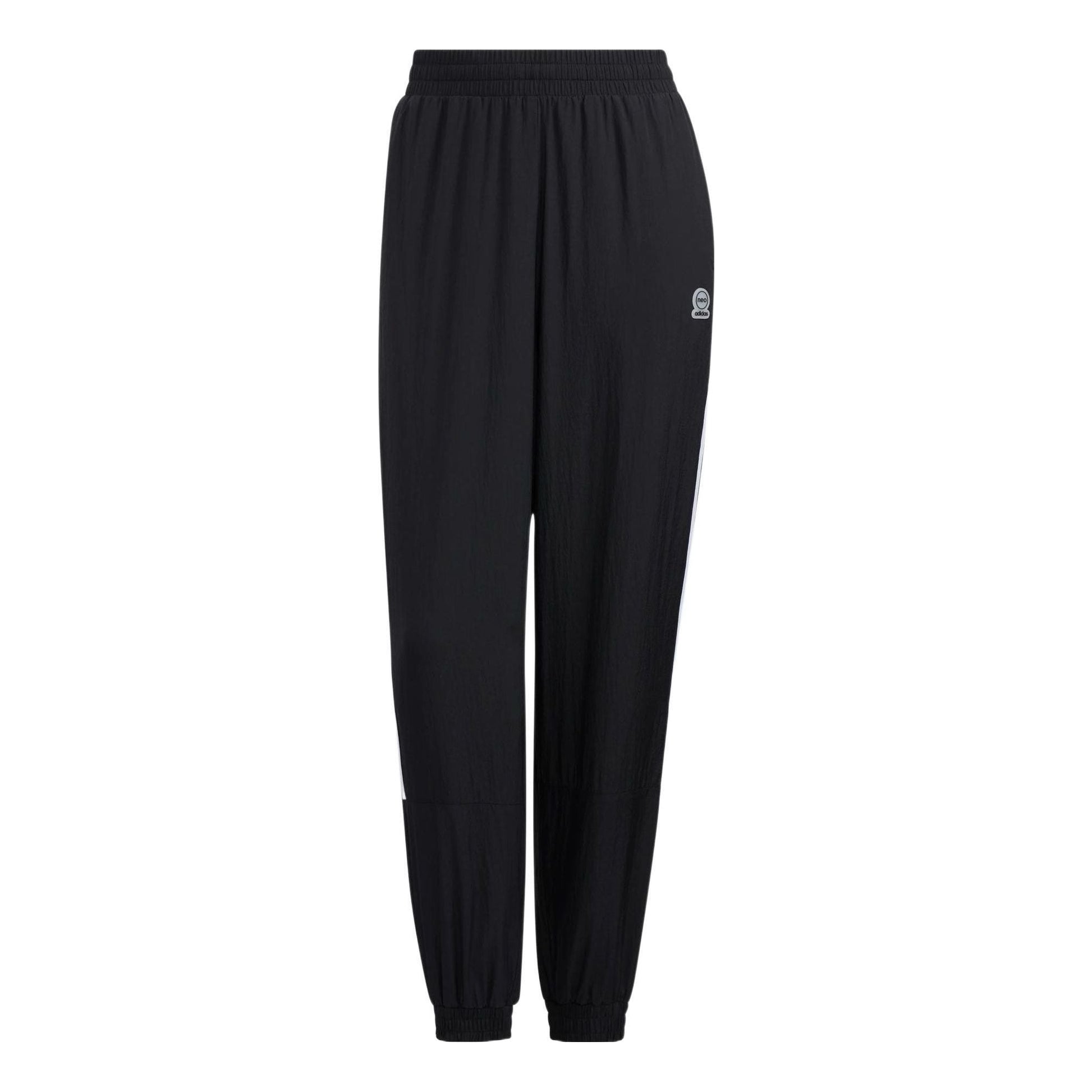 (WMNS) adidas Neo Tape Cuffed Track Pants Asia Sizing 'Black White' HM9561