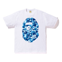 BAPE ABC Big Ape Head Tee Blue Camouflage Short Sleeve Unisex White BAPE-SS18-029