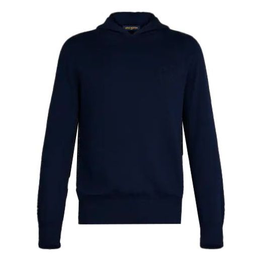 Men's LOUIS VUITTON FW21 Logo Solid Color Long Sleeves Navy Blue 1A3LSD