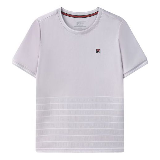 (WMNS) FILA Stripe Knit Round Neck Short Sleeve Purple F11W121111F-VT