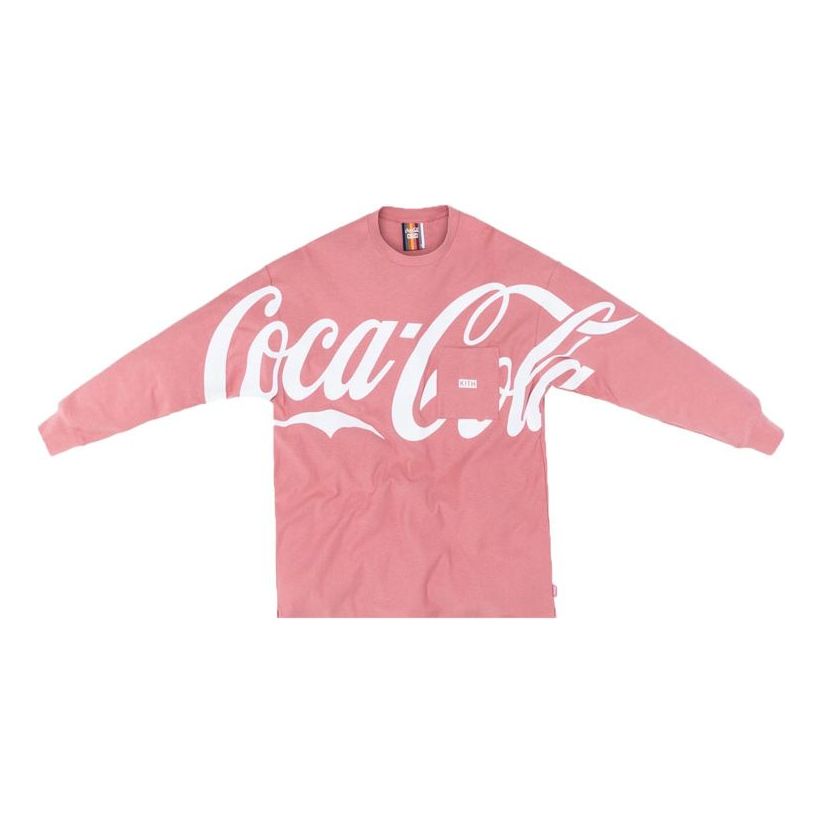 KITH x Coca-Cola L/S Quin Tee Crossover Loose Long Sleeves Unisex Pink KH3541-107