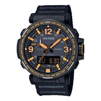 CASIO Waterproof Sports Solar Powered Black Orange Mens Black Analog/Digital Combo PRG-600YB-1PR