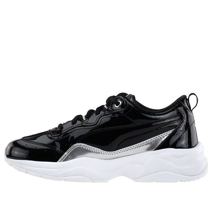 (GS) PUMA Cilia Patent Low Top Running Shoes Black 371629-02