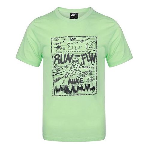 Nike RUN FUN Printing Short Sleeve Green Light green CZ8686-302