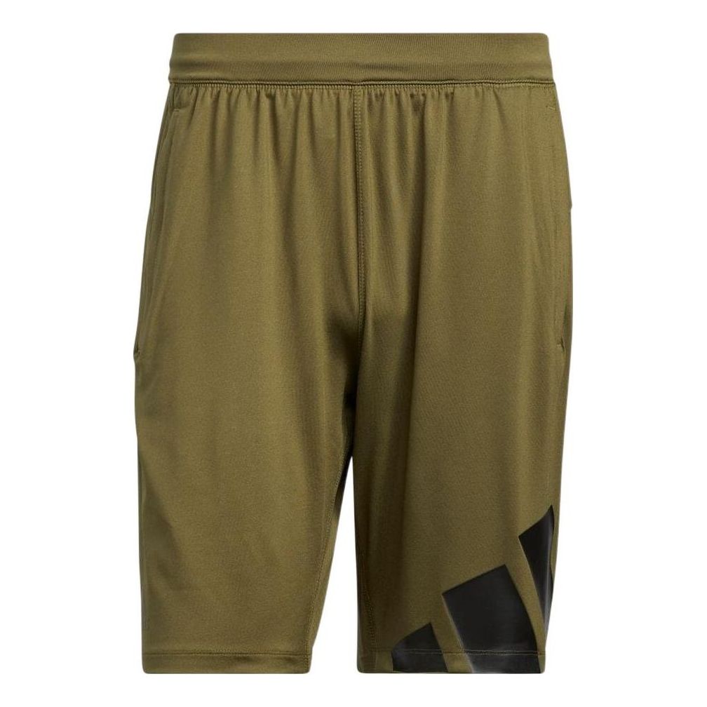 adidas Solid Color Breathable Straight Logo Shorts Green HE6795