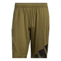 adidas Solid Color Breathable Straight Logo Shorts Green HE6795
