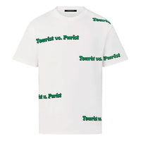 Men's LOUIS VUITTON FW21 Tourist VS Purist Alphabet Printing Cotton Short Sleeve White 1A971T