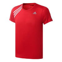 adidas Own the Run Tee Running Sports Quick Dry Short Sleeve Red FK1589