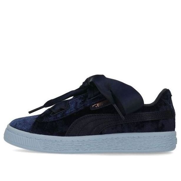 (PS) PUMA Basket Heart Velor Ps Leisure Board Shoes Blue 367625-02