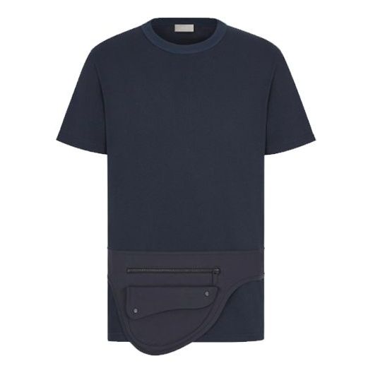 DIOR SS20 Tight Cotton Saddle Pocket For Men Navy 023J653A0554-C585