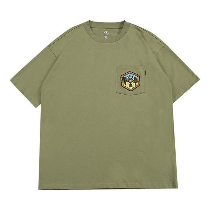 Converse Pocket Logo T-Shirt Asia Sizing 'Army Green' 10025881-A02