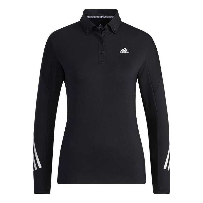 (WMNS) adidas Primegreen AEROREADY Long Sleeves Polo Shirt Asia Sizing 'Black' GT3410